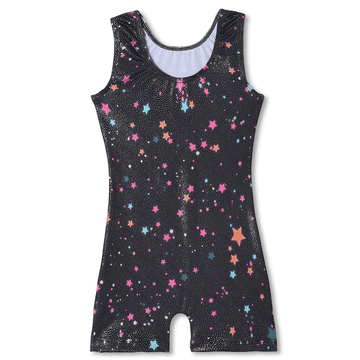 Black Gymnastics Leotards Starry TENVDA